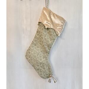 Serendipity Green Tapestry Velvet Christmas Stocking Large Size 24” Lined EUC